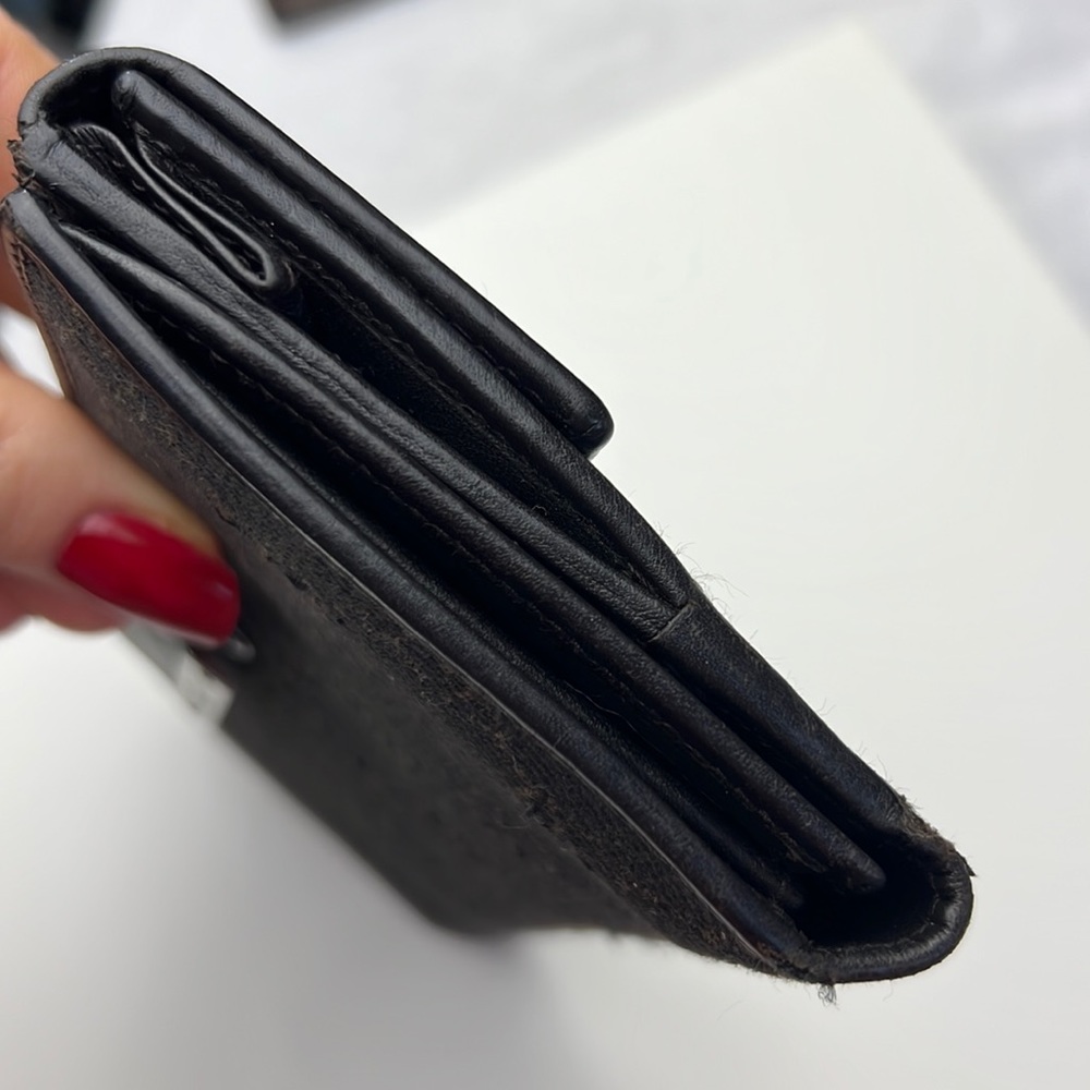 Auth. GUCCI GG Logo Canvas & Leather Long Bi-fold Wallet Brown Black Monogram - Picture 6 of 17